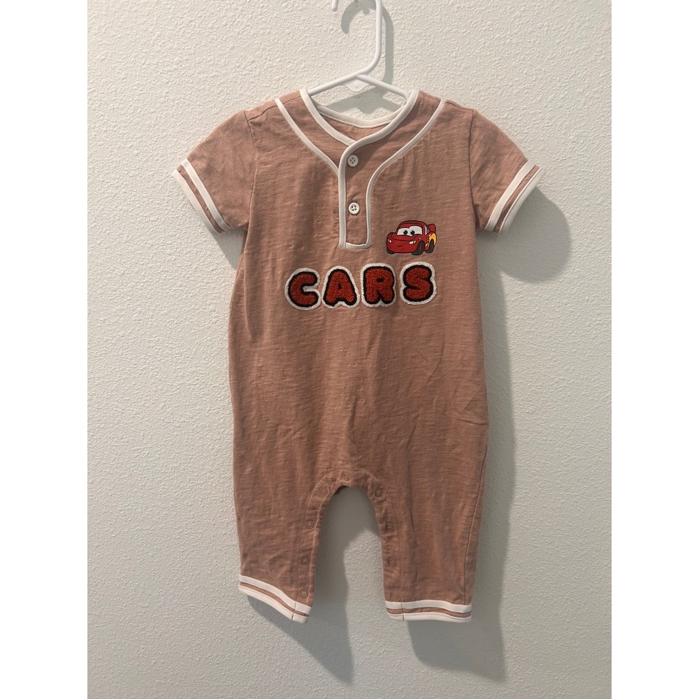 Disney Baby Pixar Cars Lightning McQueen Romper Brown 12M